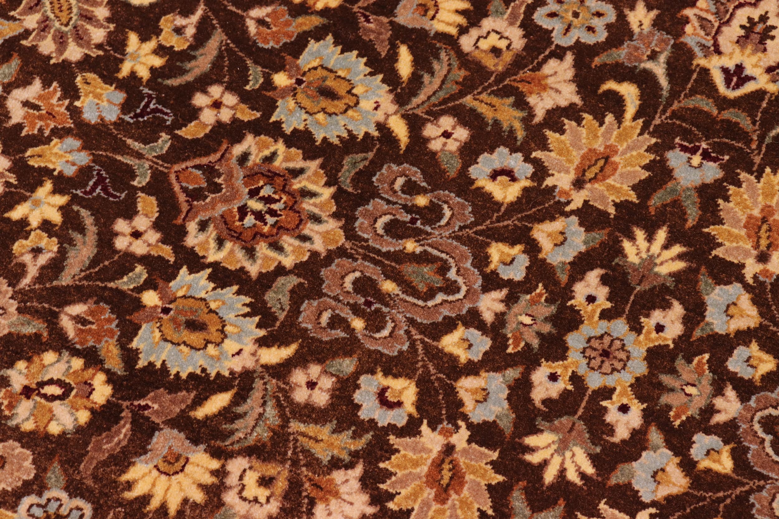 handmade Traditional  Brown Lt. Blue Hand Knotted RECTANGLE 100% WOOL area rug 8' x 10'