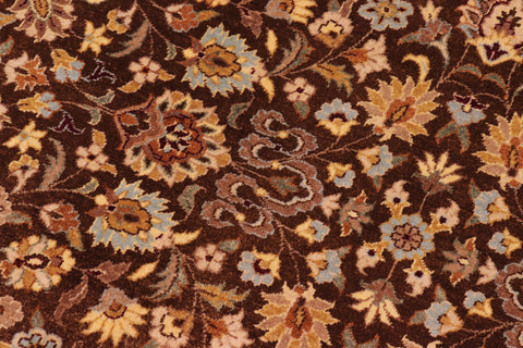 handmade Traditional  Brown Lt. Blue Hand Knotted RECTANGLE 100% WOOL area rug 8' x 10'