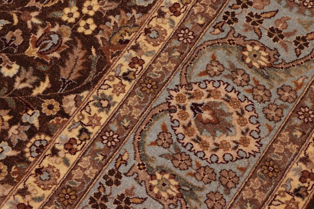 handmade Traditional  Brown Lt. Blue Hand Knotted RECTANGLE 100% WOOL area rug 8'X10'