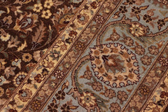 handmade Traditional  Brown Lt. Blue Hand Knotted RECTANGLE 100% WOOL area rug 8'X10'