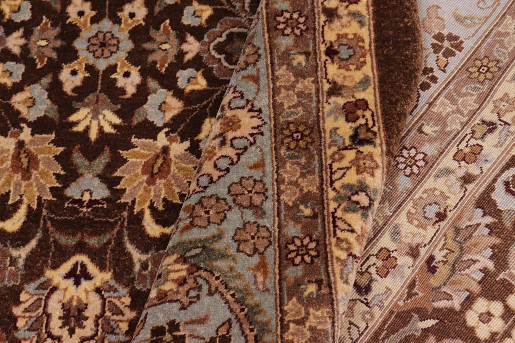 handmade Traditional  Brown Lt. Blue Hand Knotted RECTANGLE 100% WOOL area rug 8'X10'