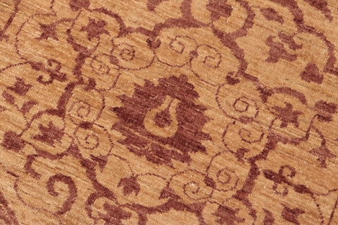 handmade Modern Kafkaz Gold Brown Hand Knotted RECTANGLE 100% WOOL area rug 6' x 9'