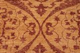 handmade Transitional Kafkaz Gold Brown Hand Knotted RECTANGLE 100% WOOL area rug 6 x 9