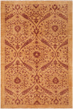handmade Transitional Kafkaz Gold Brown Hand Knotted RECTANGLE 100% WOOL area rug 6 x 9