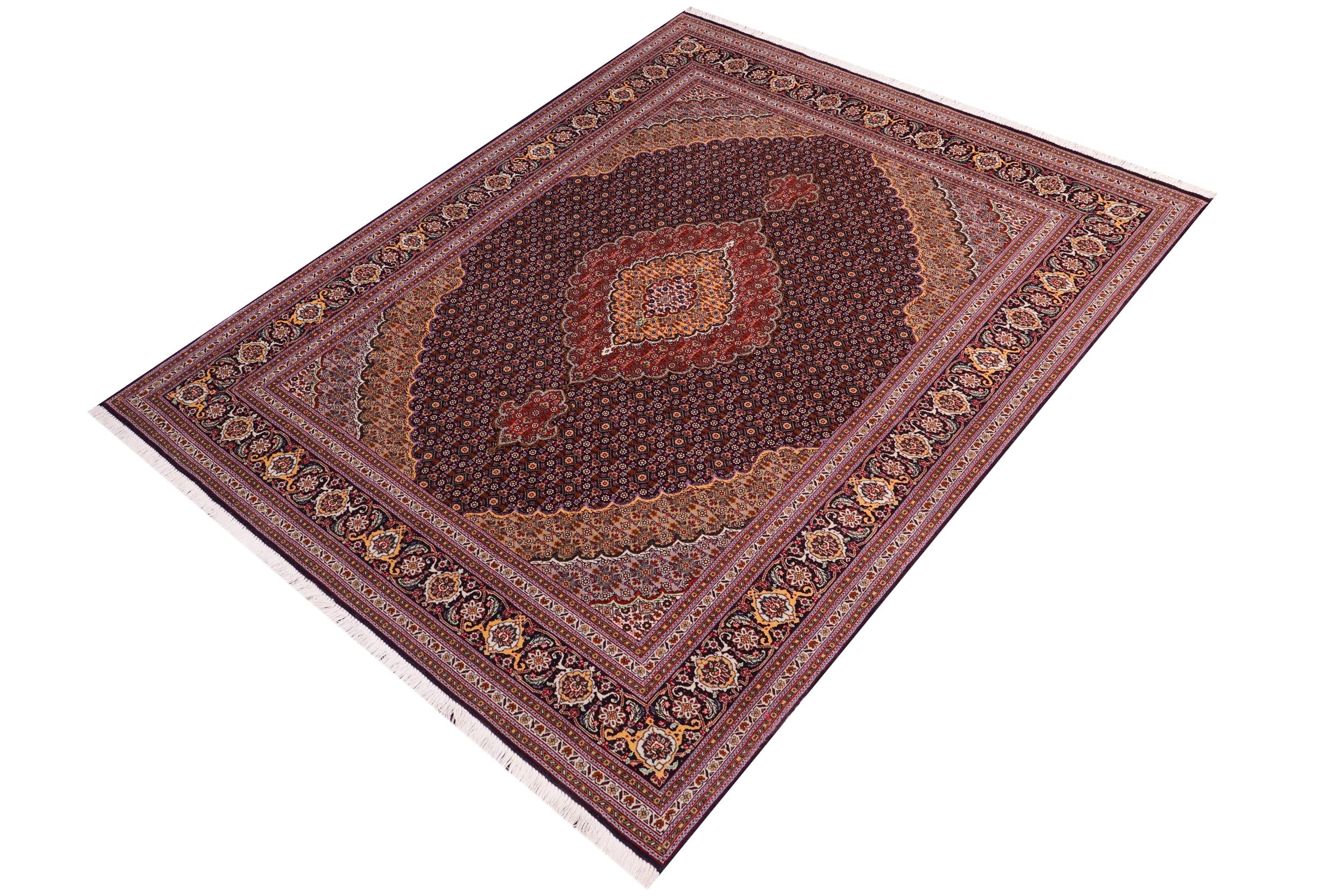 handmade Traditional Antique  Blue Multi Hand Knotted RECTANGLE 100% WOOL area rug 5x7