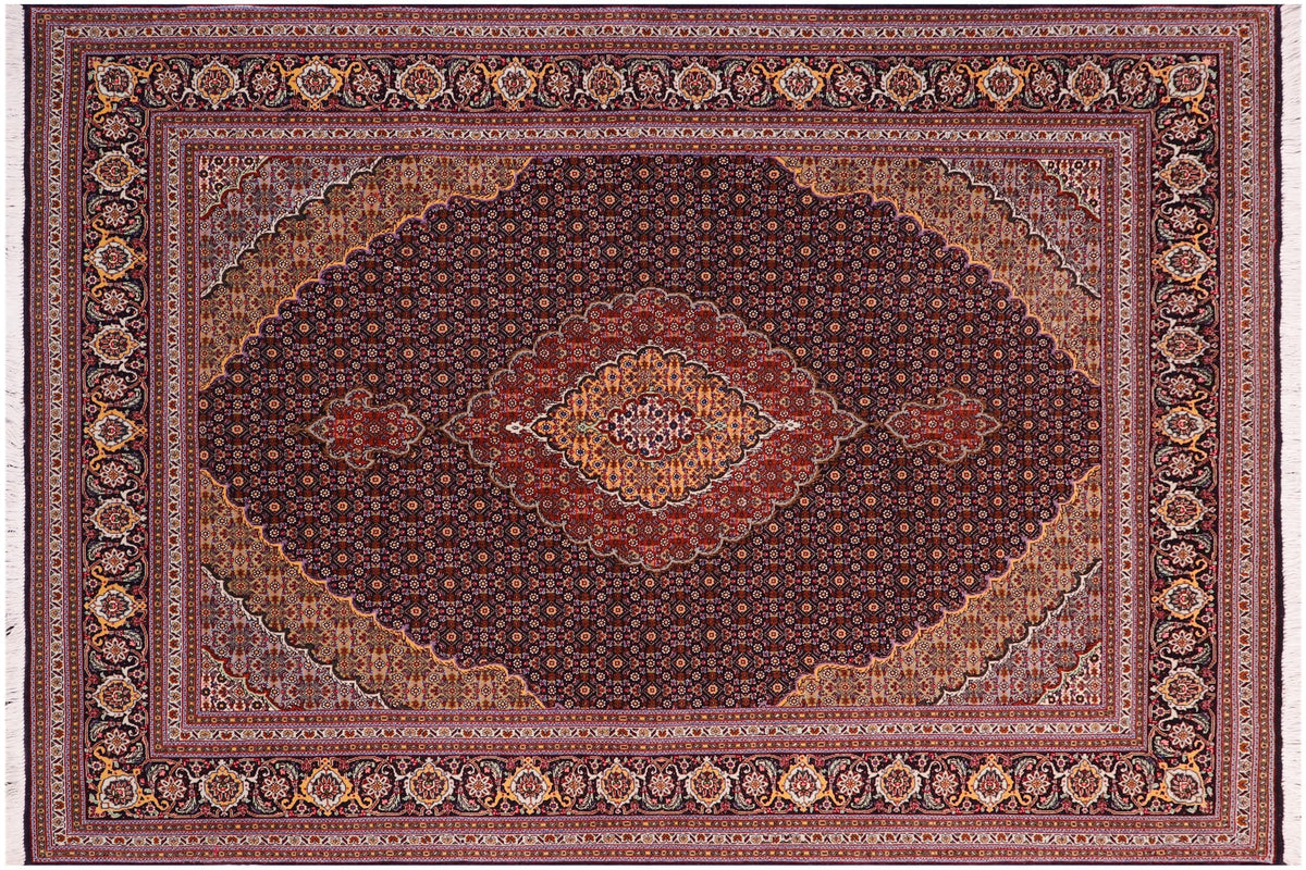 handmade Traditional Antique  Blue Multi Hand Knotted RECTANGLE 100% WOOL area rug 5x7