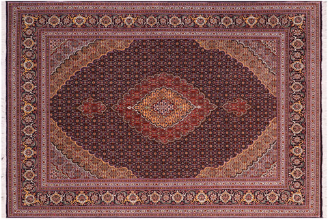 handmade Traditional Antique  Blue Multi Hand Knotted RECTANGLE 100% WOOL area rug 5x7