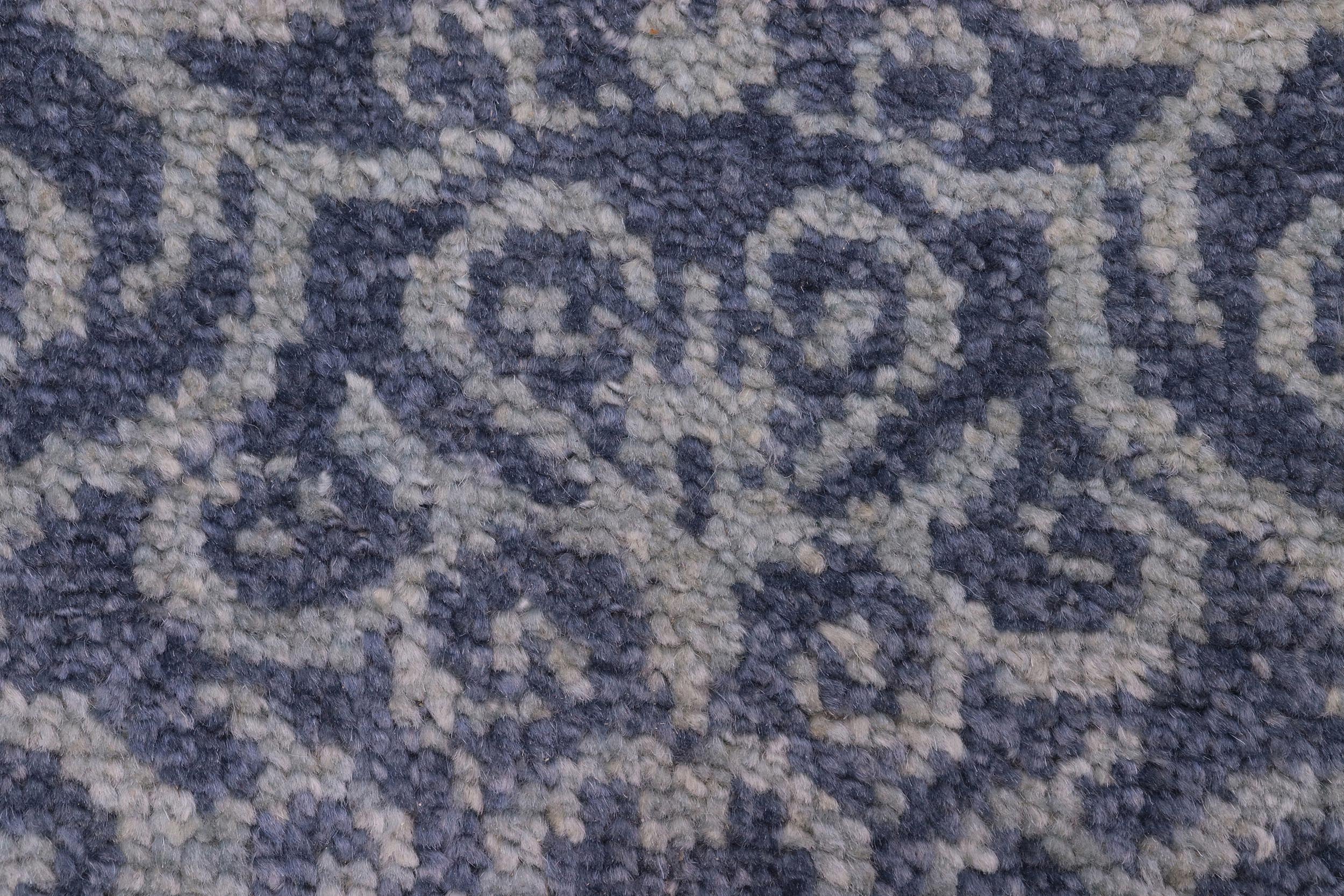 handmade Transitional Modern Blue Ivory Hand Knotted RECTANGLE 100% WOOL area rug 2' x 2'