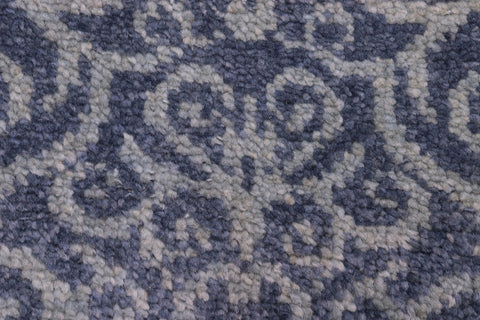 handmade Transitional Modern Blue Ivory Hand Knotted RECTANGLE 100% WOOL area rug 2' x 2'