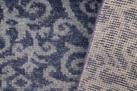 handmade Transitional Modern Blue Ivory Hand Knotted RECTANGLE 100% WOOL area rug 2' x 2'