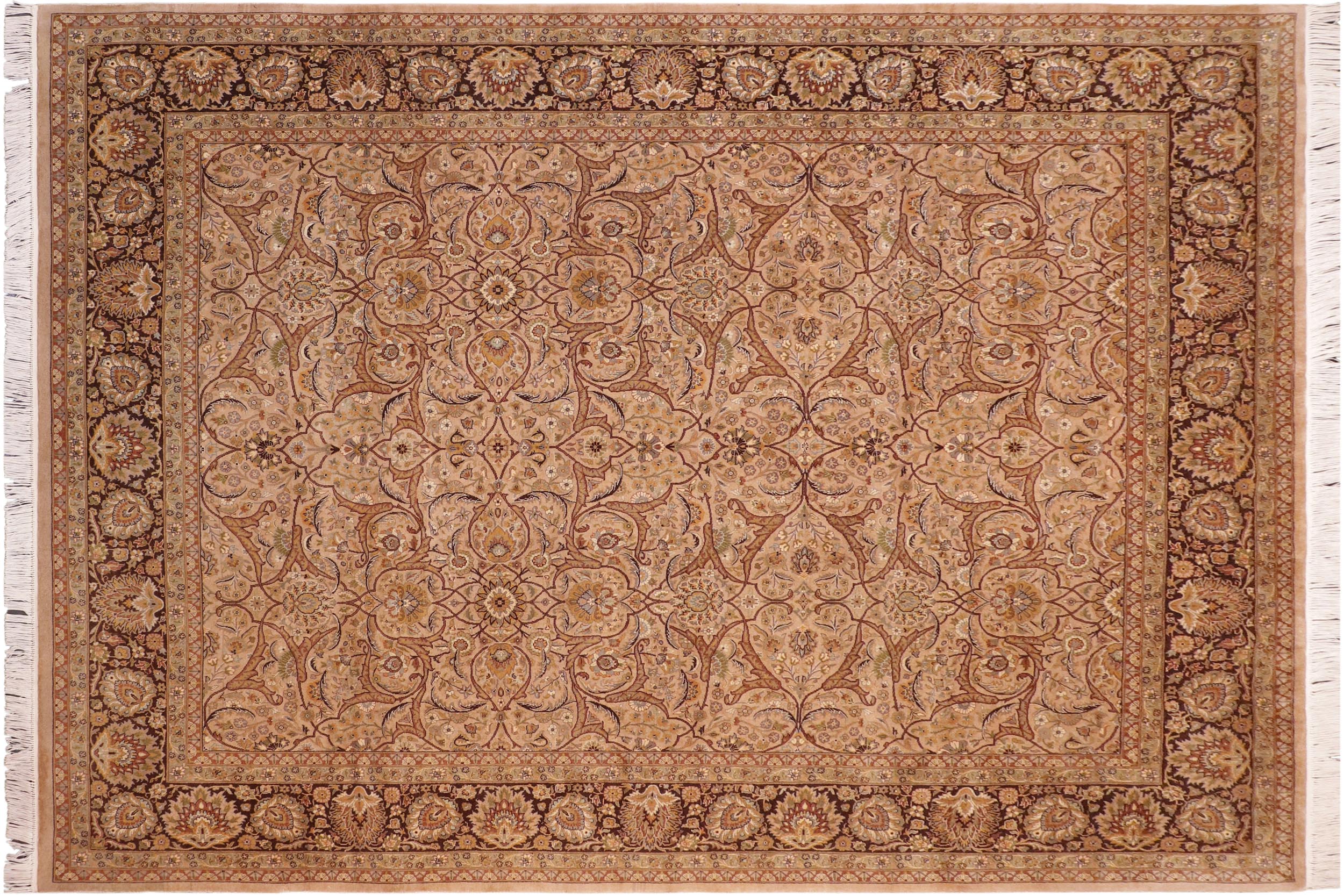 handmade Transitional Persian Taupe Brown Hand Knotted RECTANGLE 100% WOOL area rug 8x10