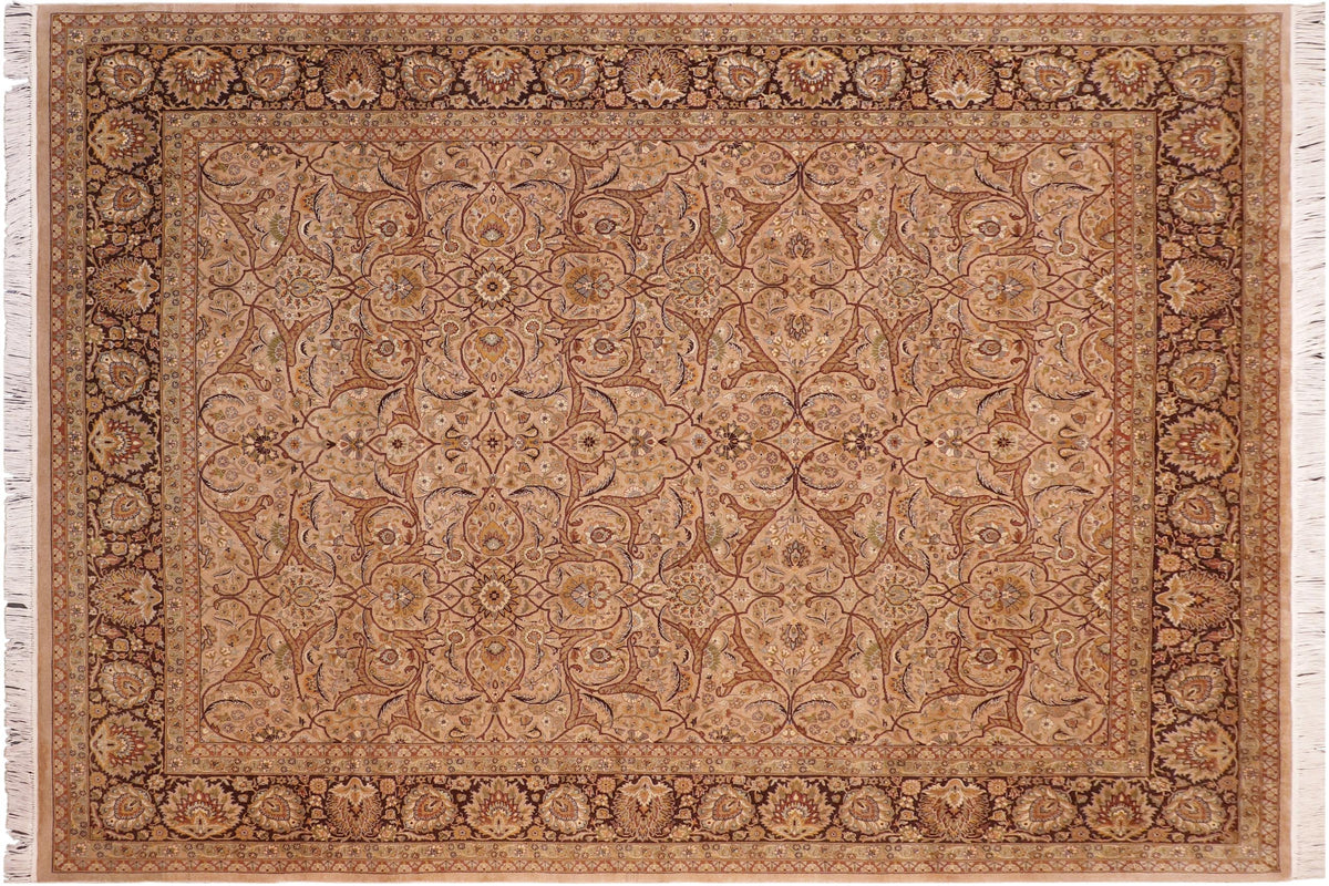 handmade Transitional Persian Taupe Brown Hand Knotted RECTANGLE 100% WOOL area rug 8x10