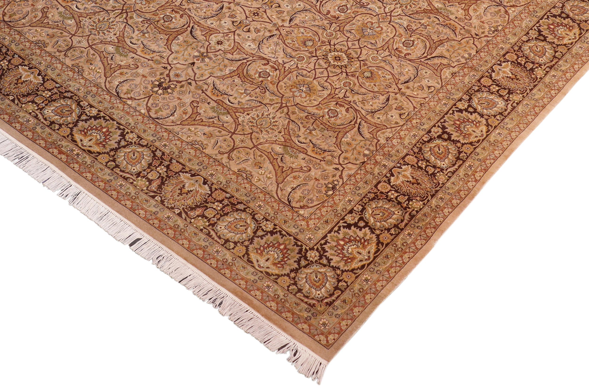 handmade Transitional Persian Taupe Brown Hand Knotted RECTANGLE 100% WOOL area rug 8x10
