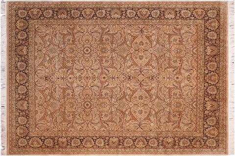 handmade Transitional Persian Taupe Brown Hand Knotted RECTANGLE 100% WOOL area rug 8x10