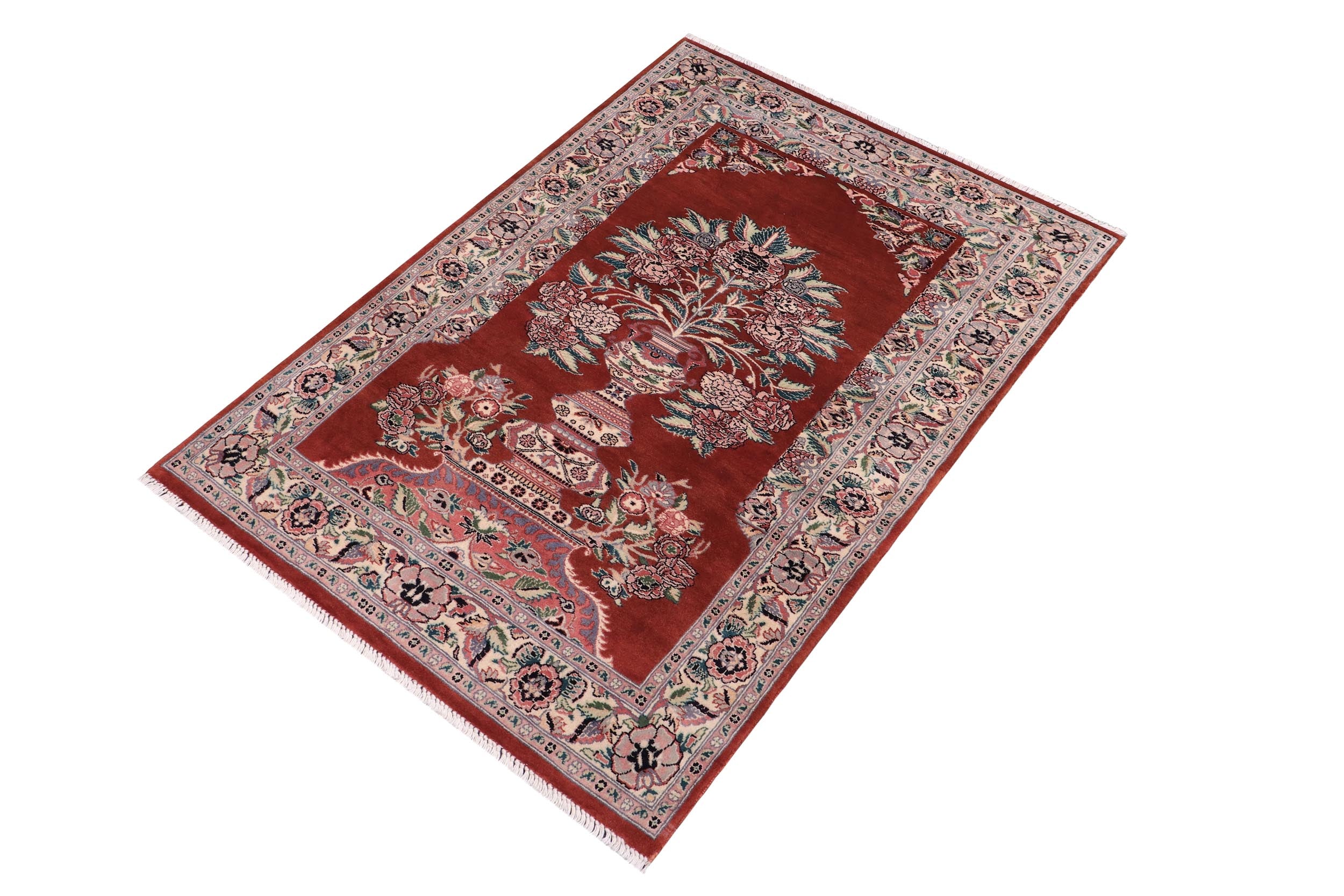 handmade Traditional Persian Rust Beige Hand Knotted RECTANGLE 100% WOOL area rug 3x5