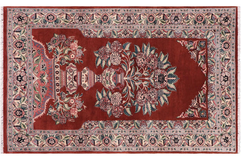 handmade Traditional Persian Rust Beige Hand Knotted RECTANGLE 100% WOOL area rug 3x5