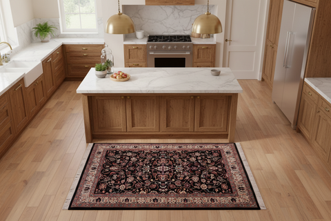 handmade Traditional Abasi Afsha Black Gray Hand Knotted RECTANGLE 100% WOOL area rug 3x5
