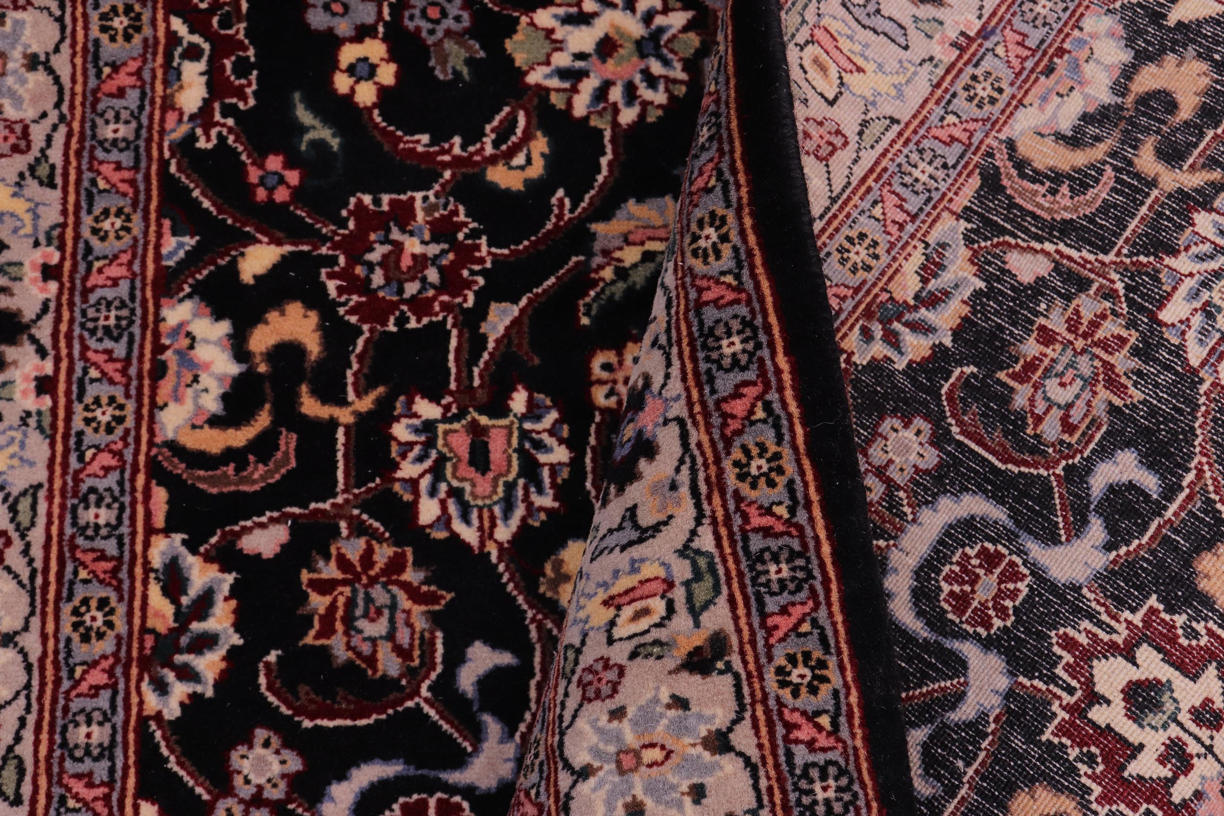 handmade Traditional Abasi Afsha Black Gray Hand Knotted RECTANGLE 100% WOOL area rug 3x5