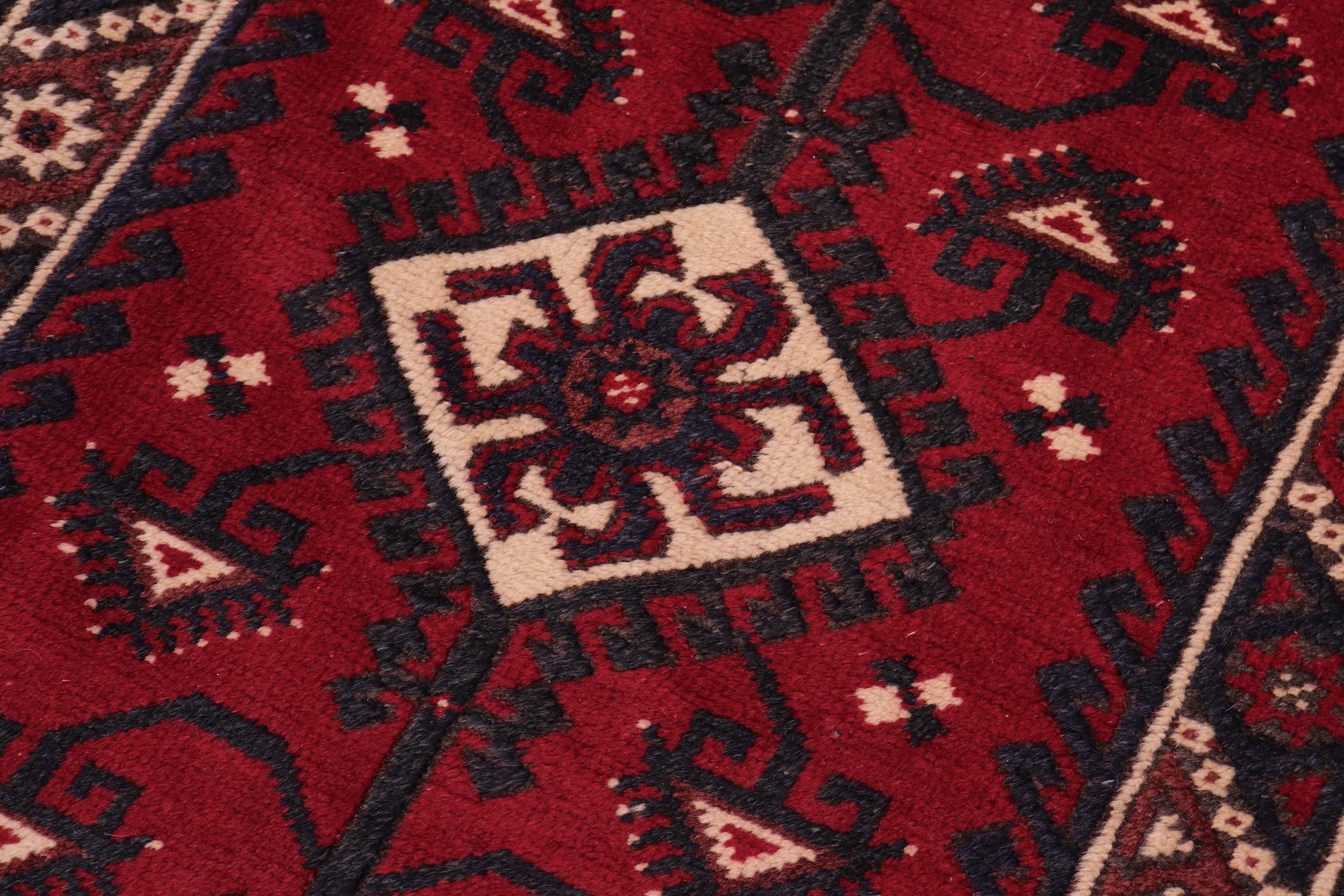 handmade Traditional Antique Sherwan Red Navy Hand Knotted RECTANGLE 100% WOOL area rug 4x7