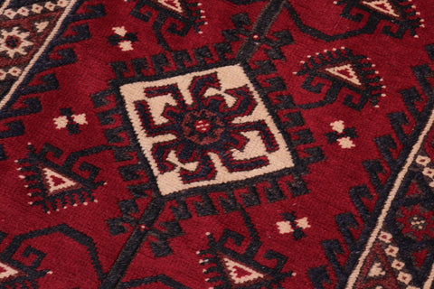 handmade Traditional Antique Sherwan Red Navy Hand Knotted RECTANGLE 100% WOOL area rug 4x7