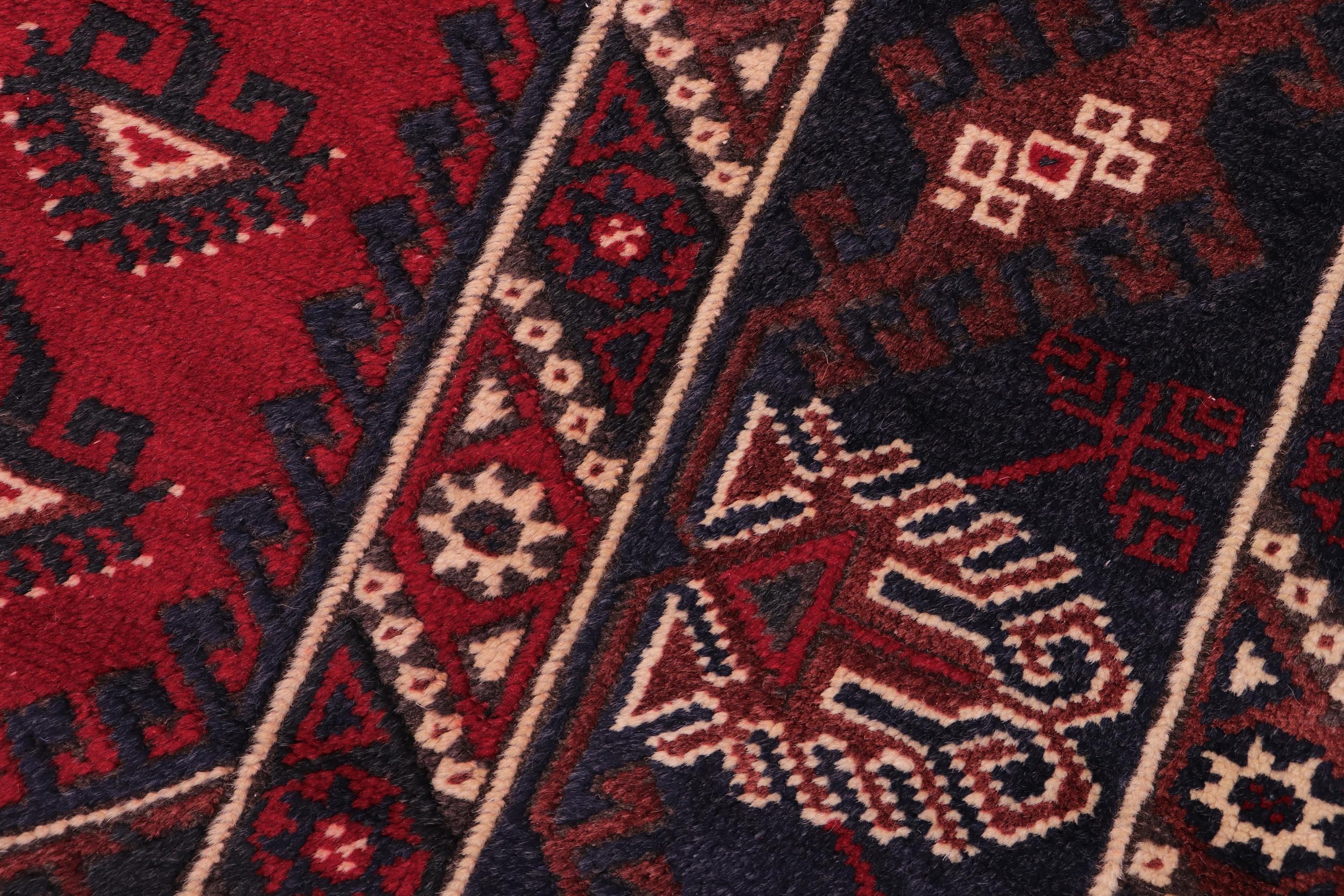 handmade Traditional Antique Sherwan Red Navy Hand Knotted RECTANGLE 100% WOOL area rug 4x7