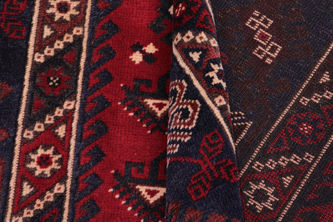 handmade Traditional Antique Sherwan Red Navy Hand Knotted RECTANGLE 100% WOOL area rug 4x7