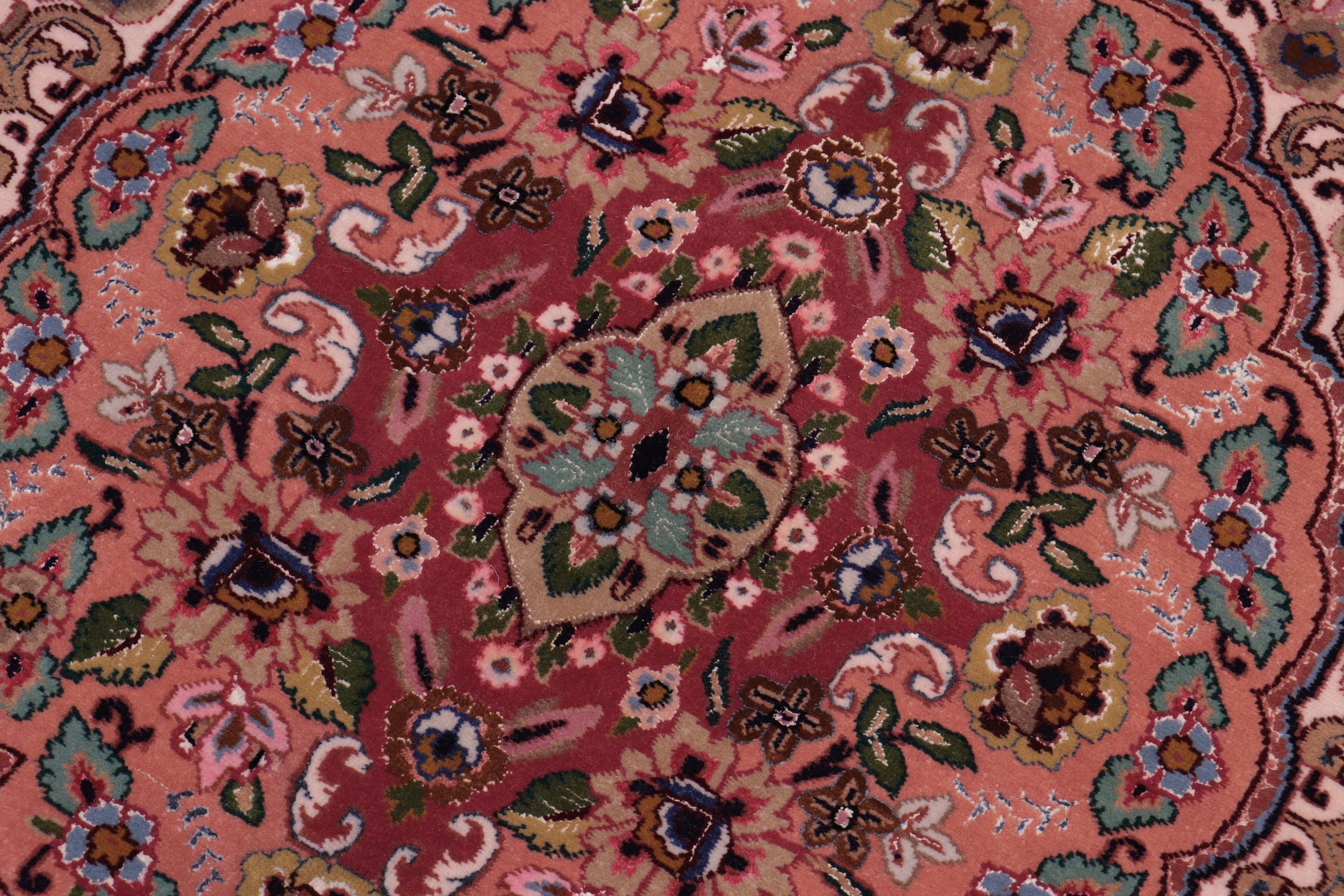 handmade Traditional Antique Tabriz Beige Salmon Hand Knotted RECTANGLE 100% WOOL area rug 5x7