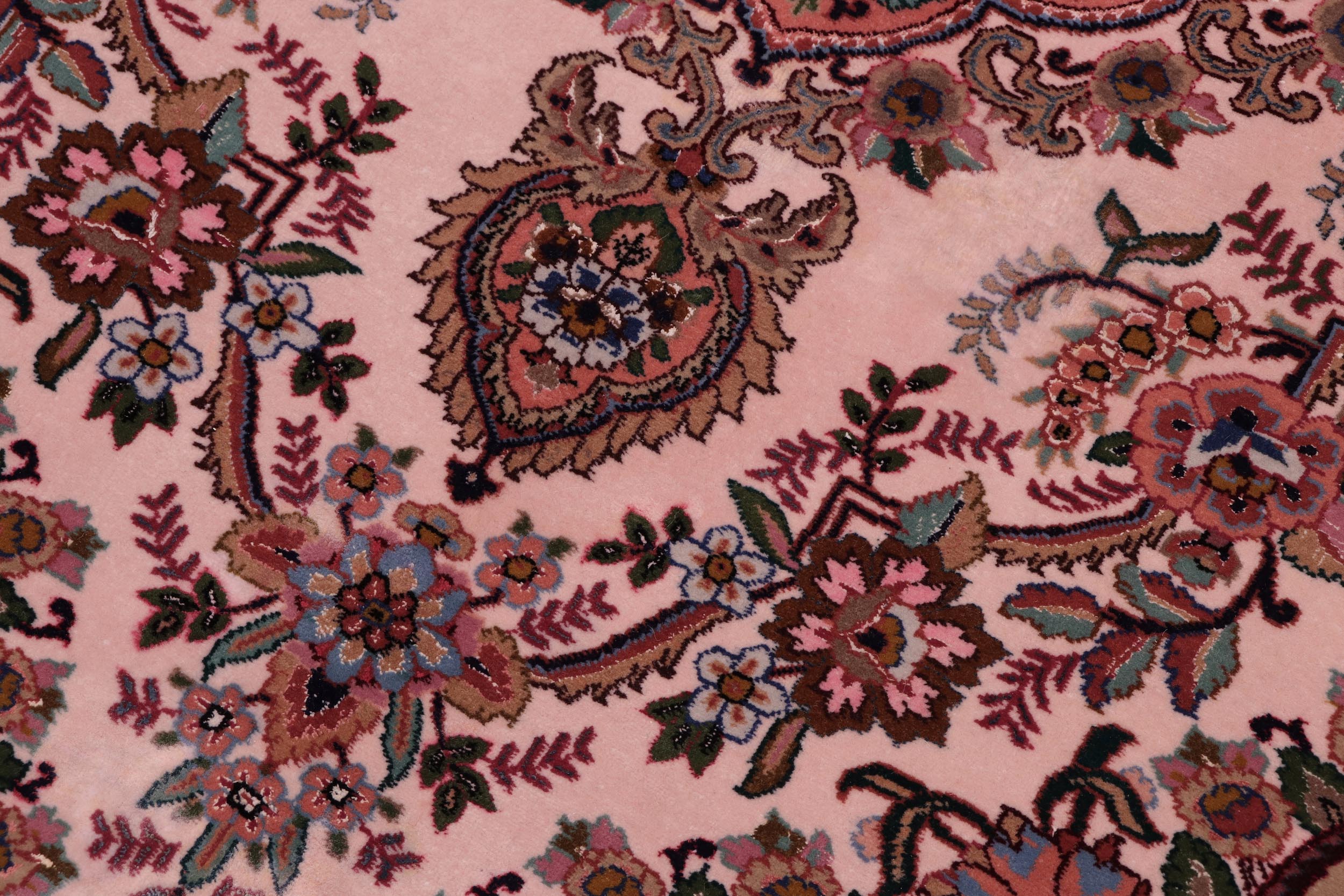 handmade Traditional Antique Tabriz Beige Salmon Hand Knotted RECTANGLE 100% WOOL area rug 5x7