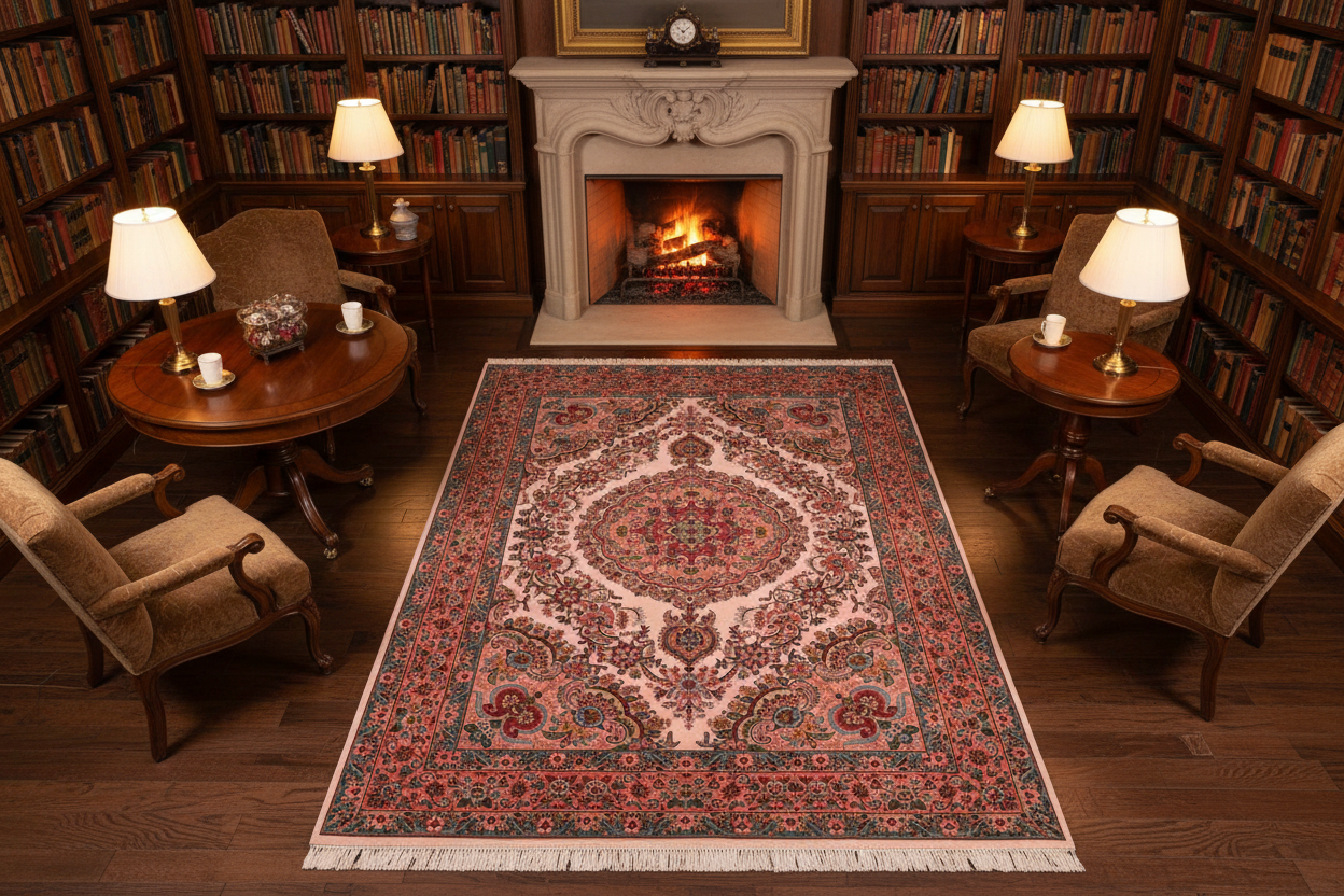 handmade Traditional Antique Tabriz Beige Salmon Hand Knotted RECTANGLE 100% WOOL area rug 5x7