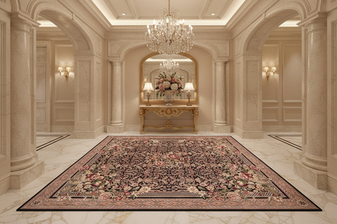 handmade Traditional Rasmi Romal Black Tan Hand Knotted RECTANGLE 100% WOOL area rug 10x14