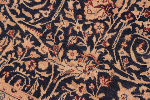 handmade Transitional Harriss Blue Rose Hand Knotted RECTANGLE 100% WOOL area rug 8 x 10