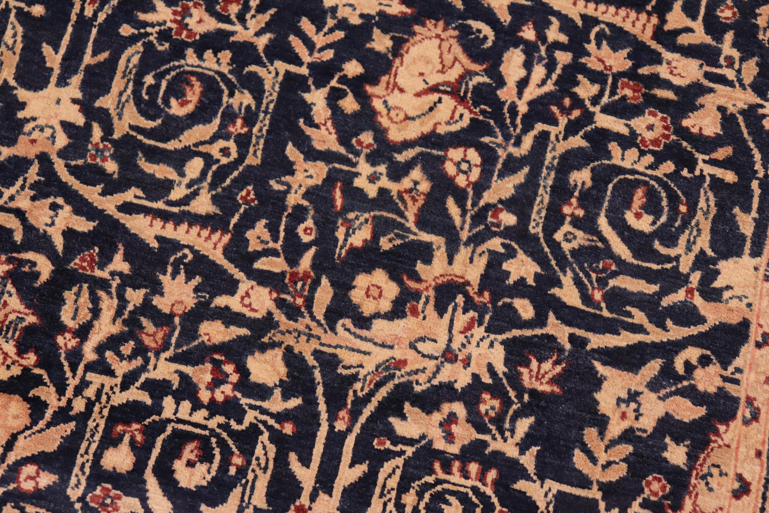 handmade Transitional Harriss Blue Rose Hand Knotted RECTANGLE 100% WOOL area rug 8 x 10