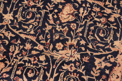 handmade Transitional Harriss Blue Rose Hand Knotted RECTANGLE 100% WOOL area rug 8 x 10