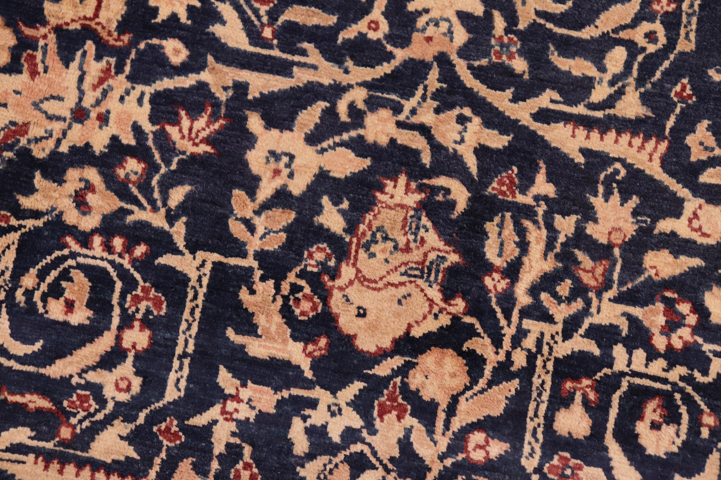handmade Transitional Harriss Blue Rose Hand Knotted RECTANGLE 100% WOOL area rug 8 x 10