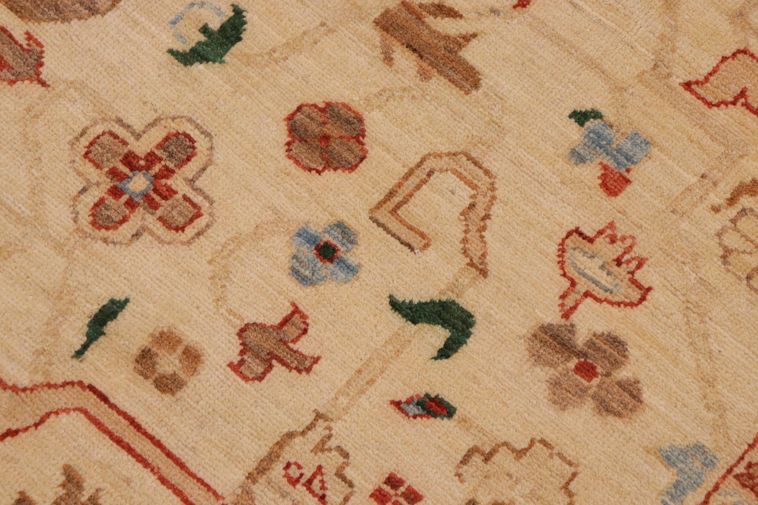 handmade Traditional Kafkaz Tan Blue Hand Knotted RECTANGLE 100% WOOL area rug 9x11