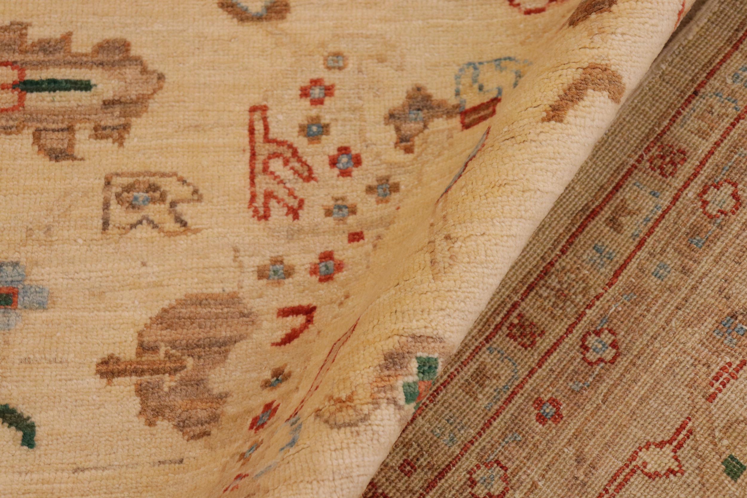 handmade Traditional Kafkaz Tan Blue Hand Knotted RECTANGLE 100% WOOL area rug 9x11