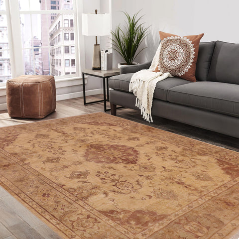 handmade Traditional Kafkaz Tan Gray Hand Knotted RECTANGLE 100% WOOL area rug 8' x 10'