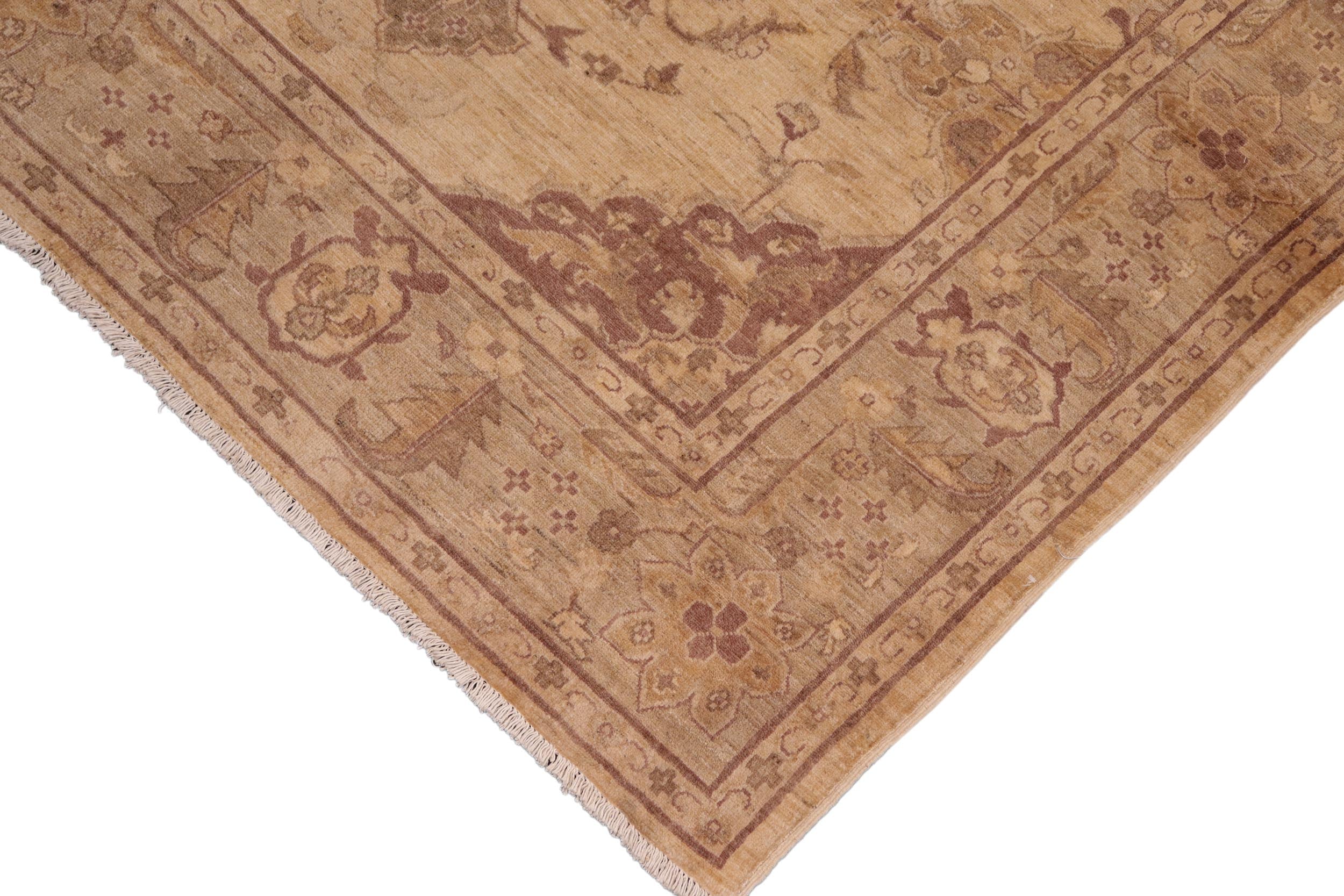 handmade Traditional Kafkaz Tan Gray Hand Knotted RECTANGLE 100% WOOL area rug 8' x 10'
