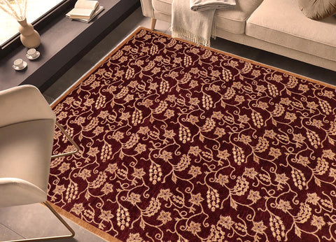 handmade Modern Kafkaz Red Tan Hand Knotted RECTANGLE 100% WOOL area rug 8' x 11'
