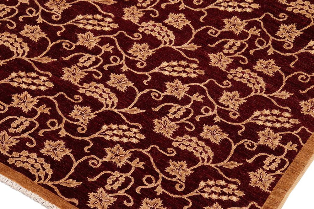 handmade Transitional Kafkaz Red Tan Hand Knotted RECTANGLE 100% WOOL area rug 8 x 11