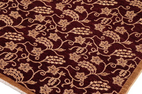 handmade Modern Kafkaz Red Tan Hand Knotted RECTANGLE 100% WOOL area rug 8' x 11'