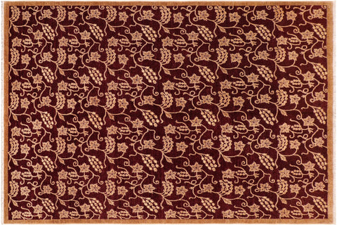 handmade Modern Kafkaz Red Tan Hand Knotted RECTANGLE 100% WOOL area rug 8' x 11'