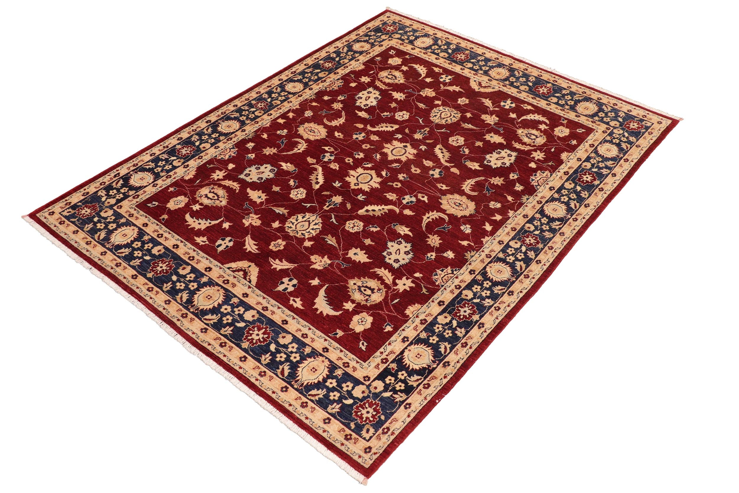 handmade Traditional Kafkaz Red Blue Hand Knotted RECTANGLE 100% WOOL area rug 8x10
