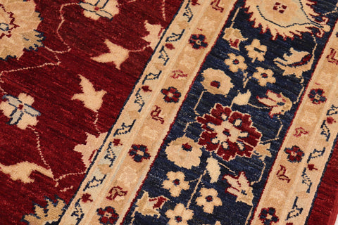 handmade Traditional Kafkaz Red Blue Hand Knotted RECTANGLE 100% WOOL area rug 8x10