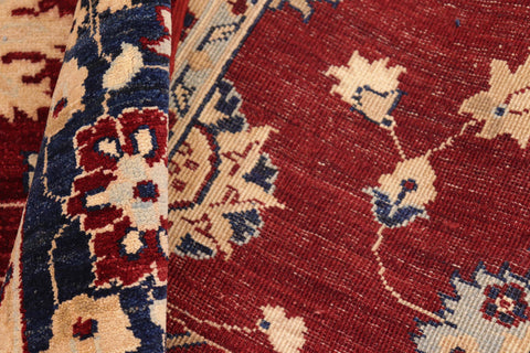 handmade Traditional Kafkaz Red Blue Hand Knotted RECTANGLE 100% WOOL area rug 8x10