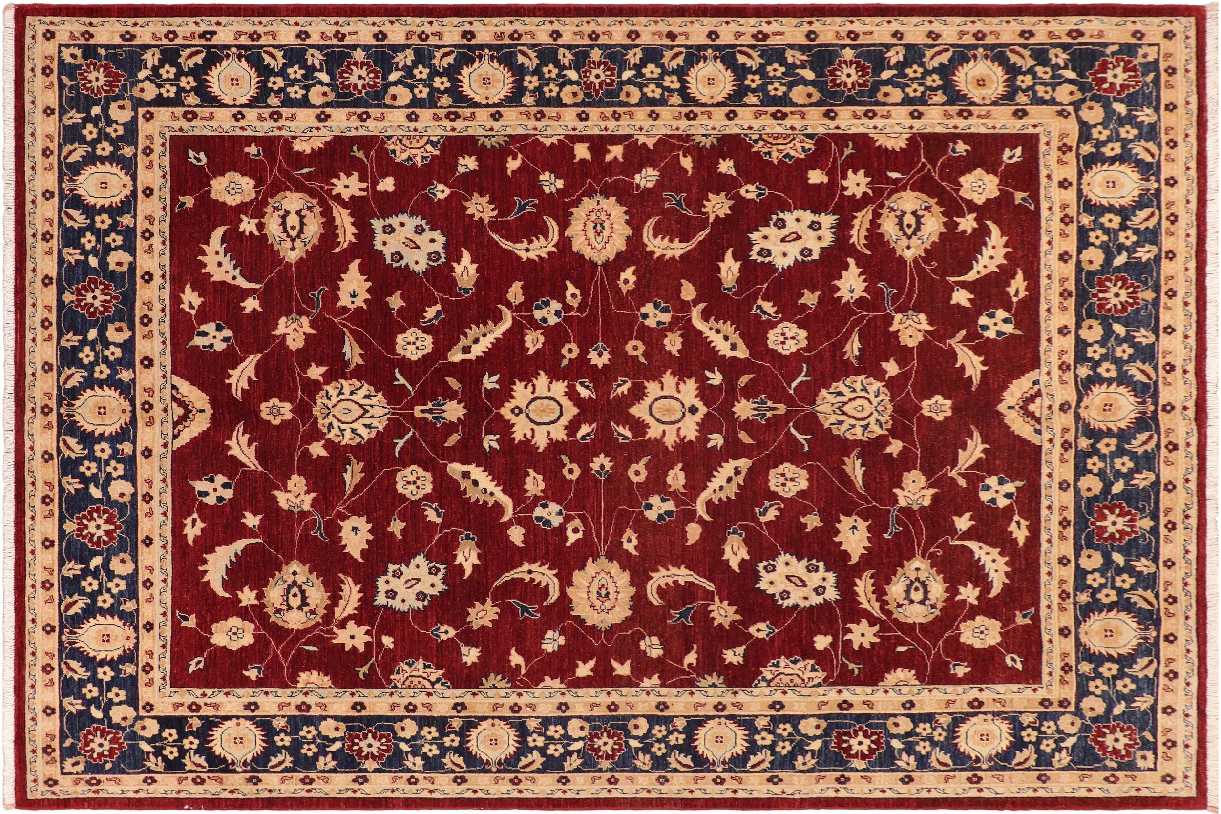 handmade Traditional Kafkaz Red Blue Hand Knotted RECTANGLE 100% WOOL area rug 8x10