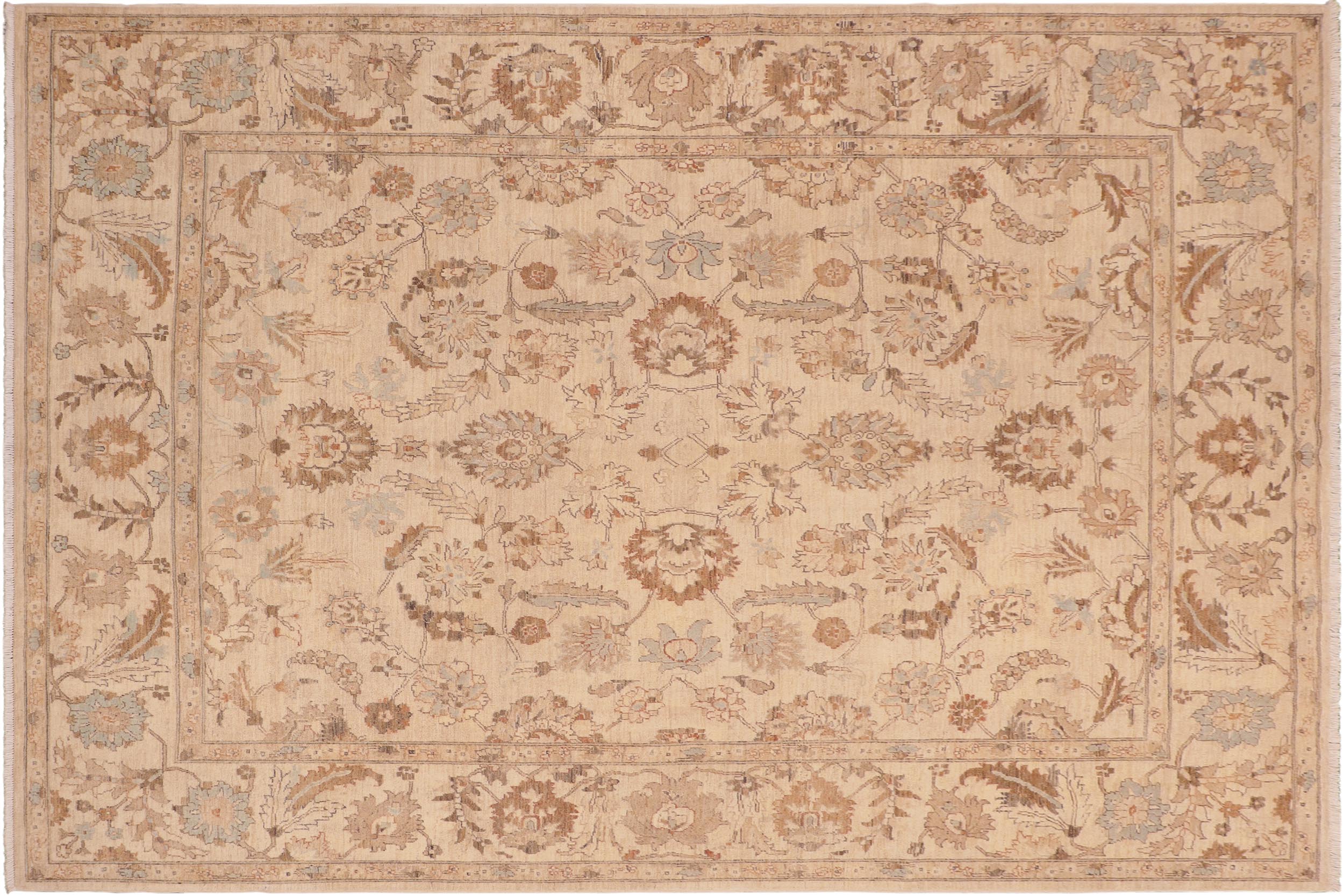 handmade Transitional Kafkaz Tan Brown Hand Knotted RECTANGLE 100% WOOL area rug 8' x 10'