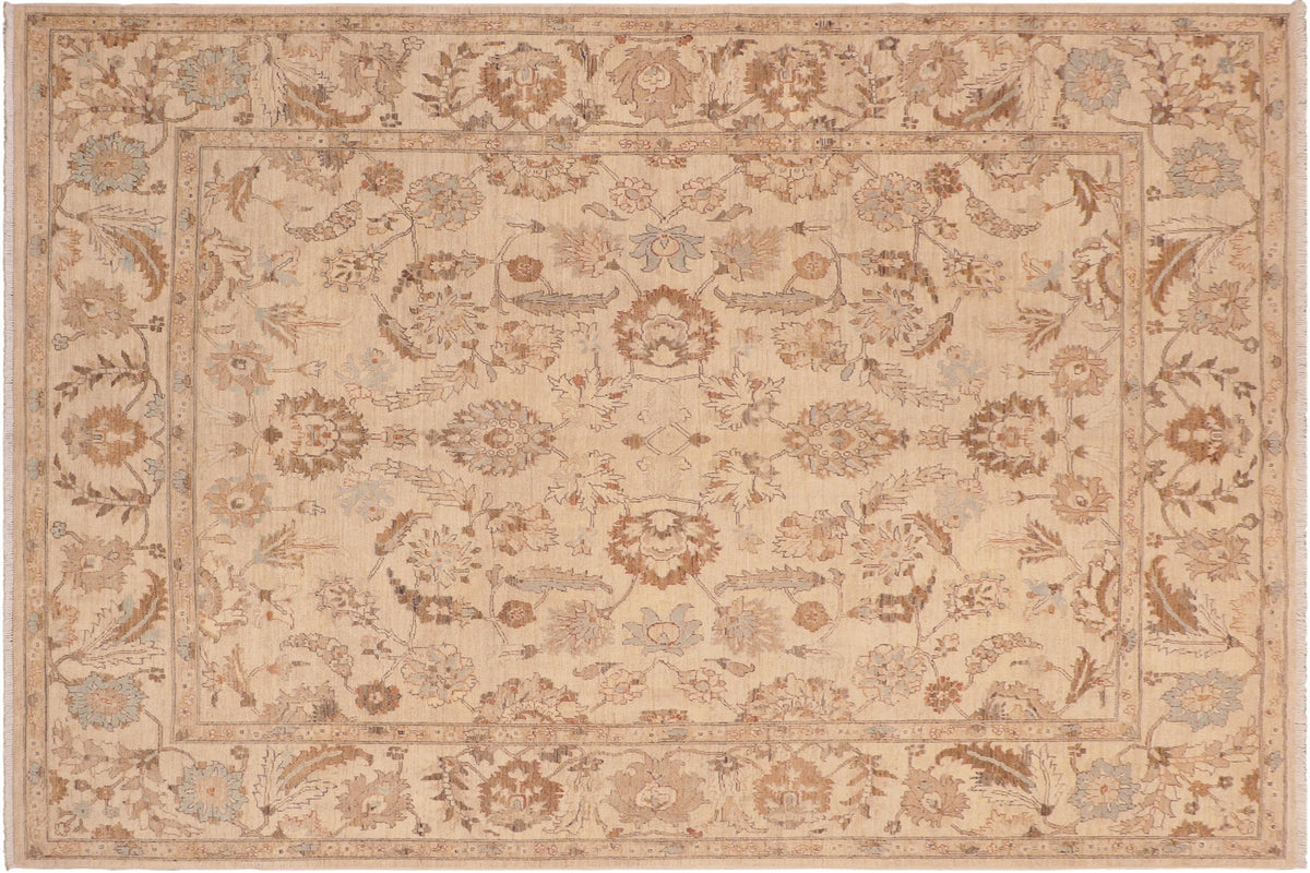 handmade Transitional Kafkaz Tan Brown Hand Knotted RECTANGLE 100% WOOL area rug 8' x 10'