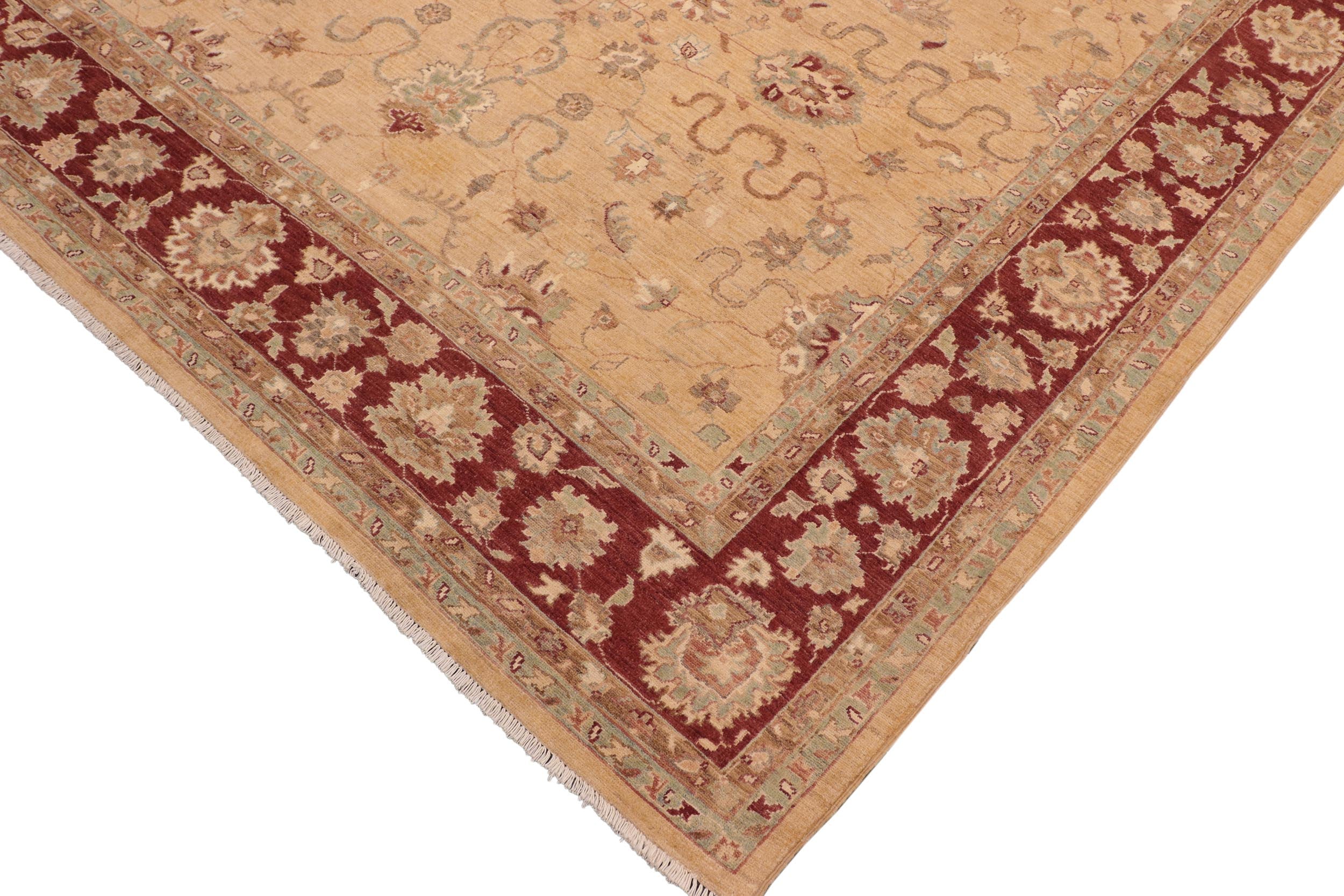 handmade Traditional Kafkaz Beige Burgundy Hand Knotted RECTANGLE 100% WOOL area rug 8x10