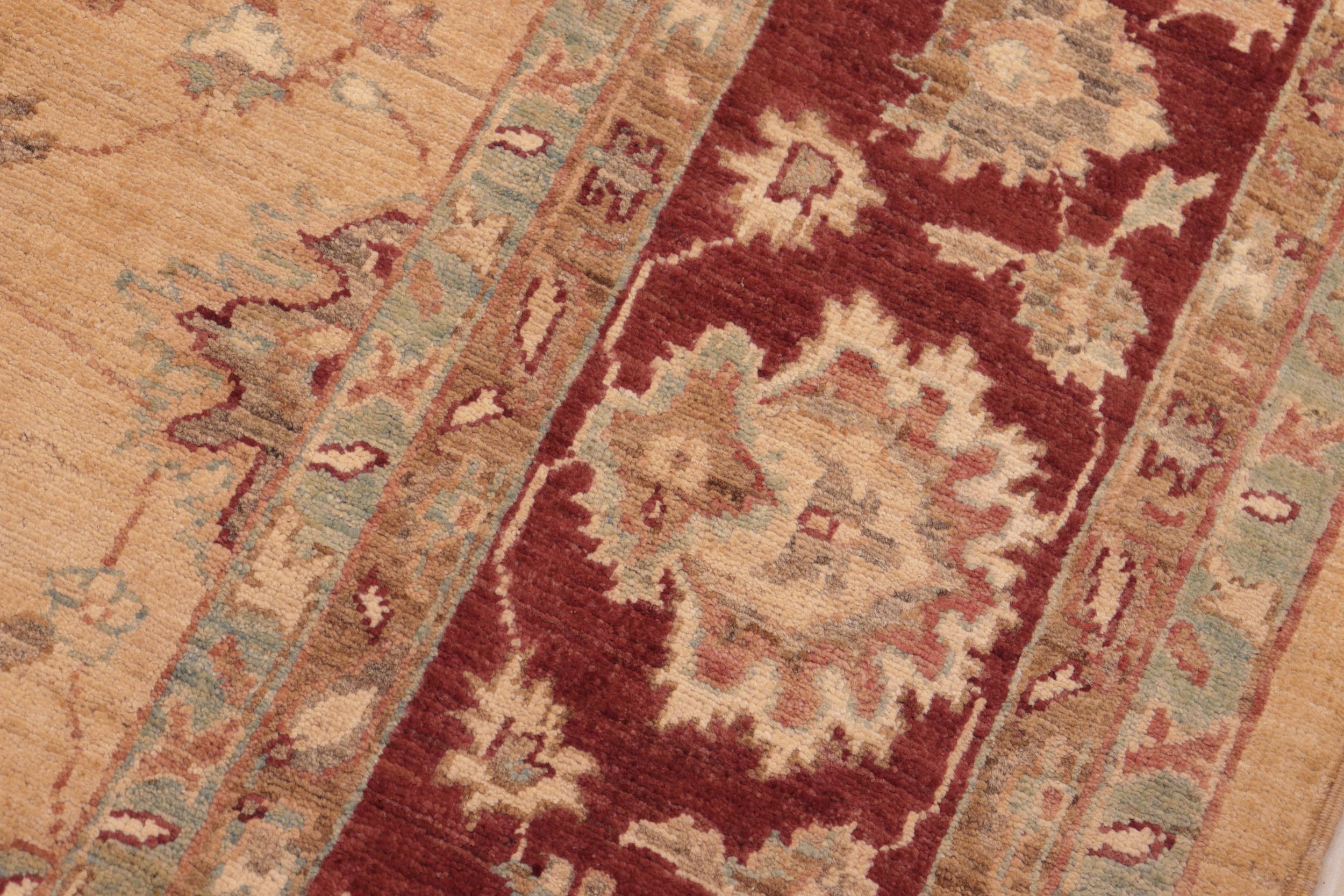 handmade Traditional Kafkaz Beige Burgundy Hand Knotted RECTANGLE 100% WOOL area rug 8x10
